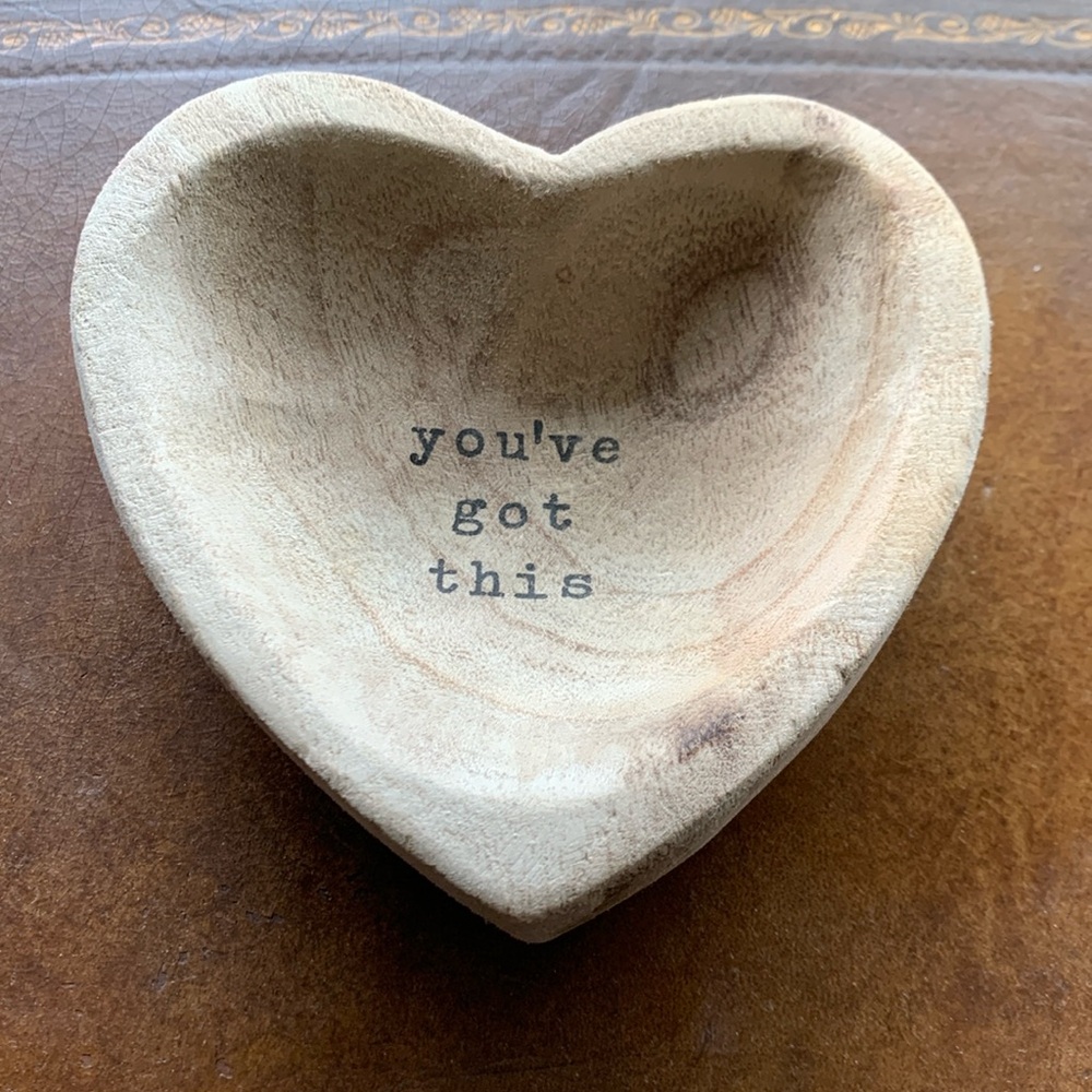 Mudpie Got This Wood Heart Trinket Dish